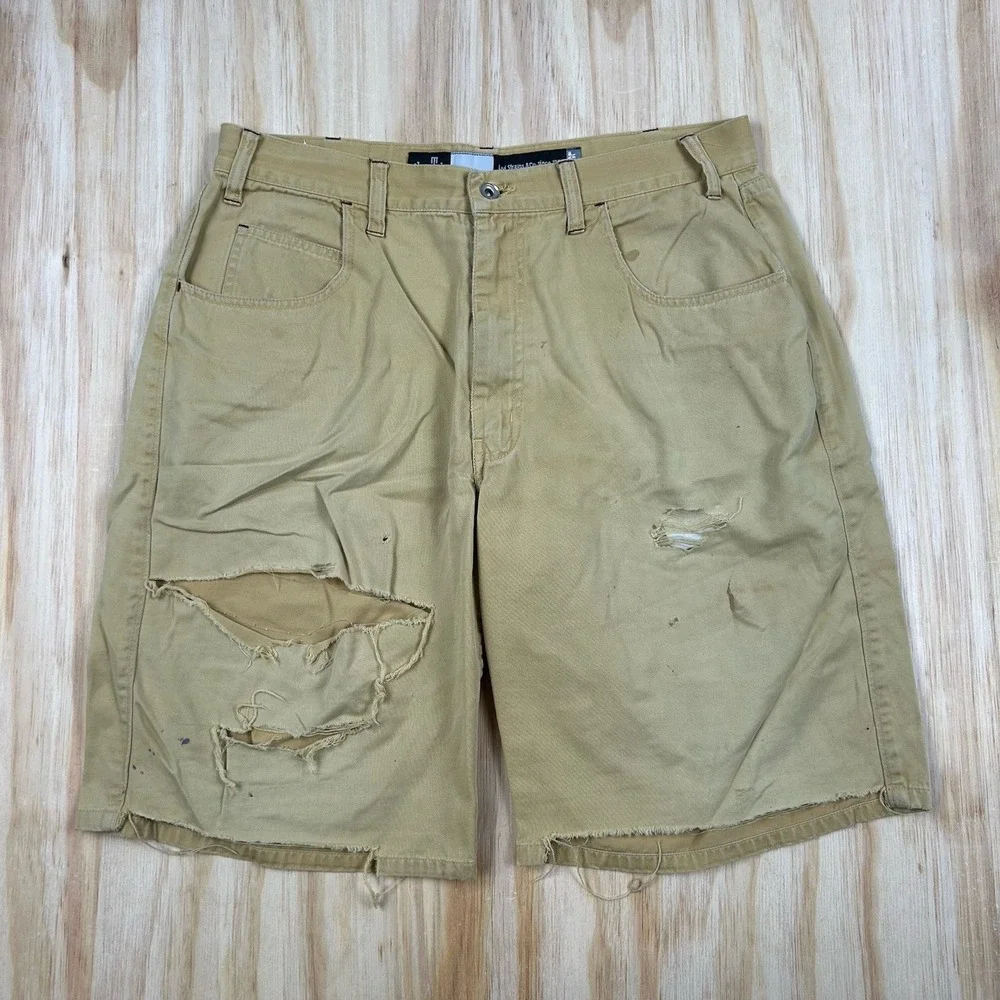 VTG Levi's Silvertab Shorts Men‎ FITS 32Mustard Yellow Thrashed Distress Worn